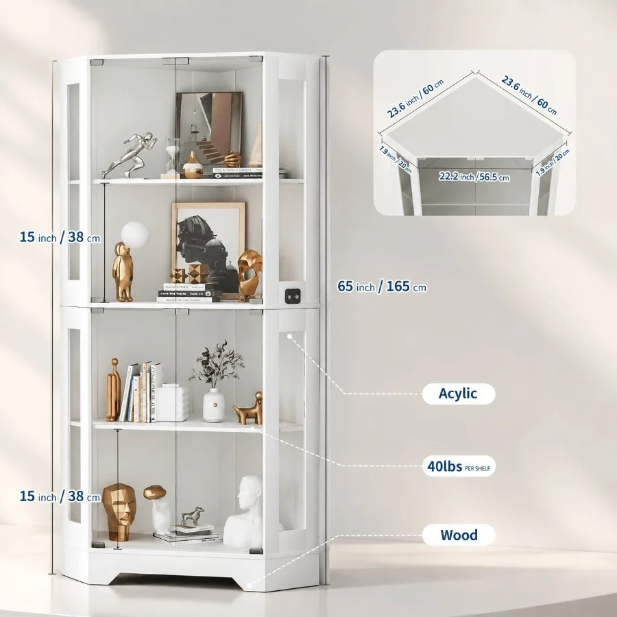 Vitrina de esquina blanca, ide - Storage & Organization reseña y precio
